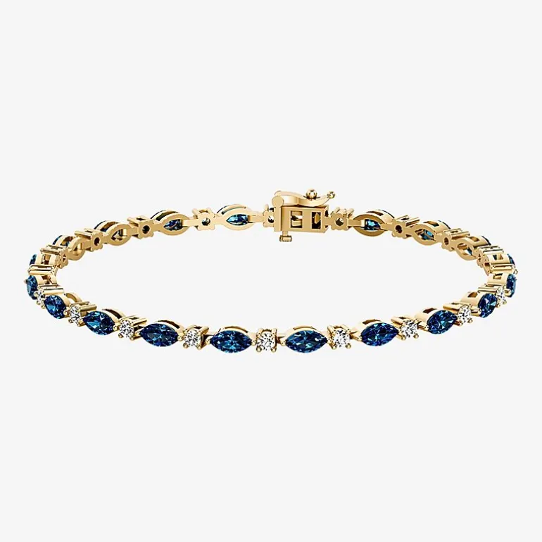 1 CT. T.W. Lab-Grown Diamond and Genuine Gemstone 10K Gold 7.5 Inch Tennis Bracelet