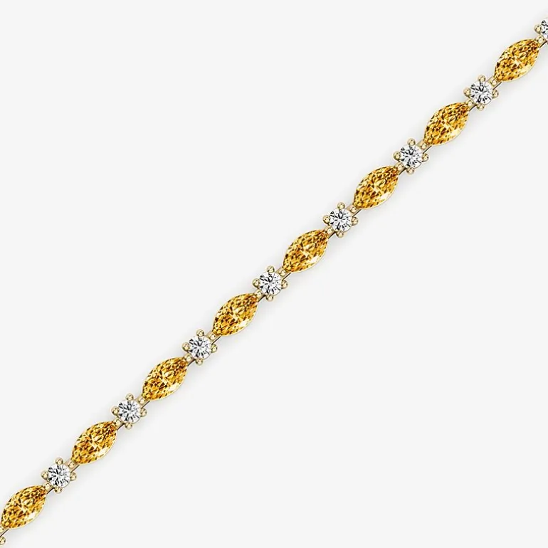 1 CT. T.W. Lab-Grown Diamond and Genuine Gemstone 10K Gold 7.5 Inch Tennis Bracelet