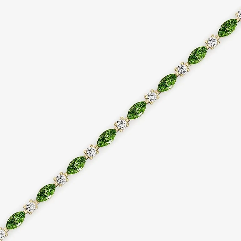 1 CT. T.W. Lab-Grown Diamond and Genuine Gemstone 10K Gold 7.5 Inch Tennis Bracelet