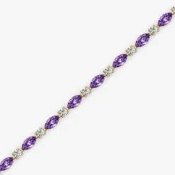 1 CT. T.W. Lab-Grown Diamond and Genuine Gemstone 10K Gold 7.5 Inch Tennis Bracelet