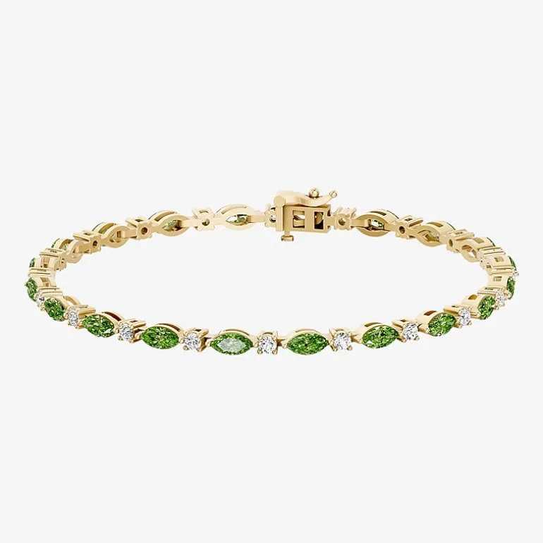 1 CT. T.W. Lab-Grown Diamond and Genuine Gemstone 10K Gold 7.5 Inch Tennis Bracelet