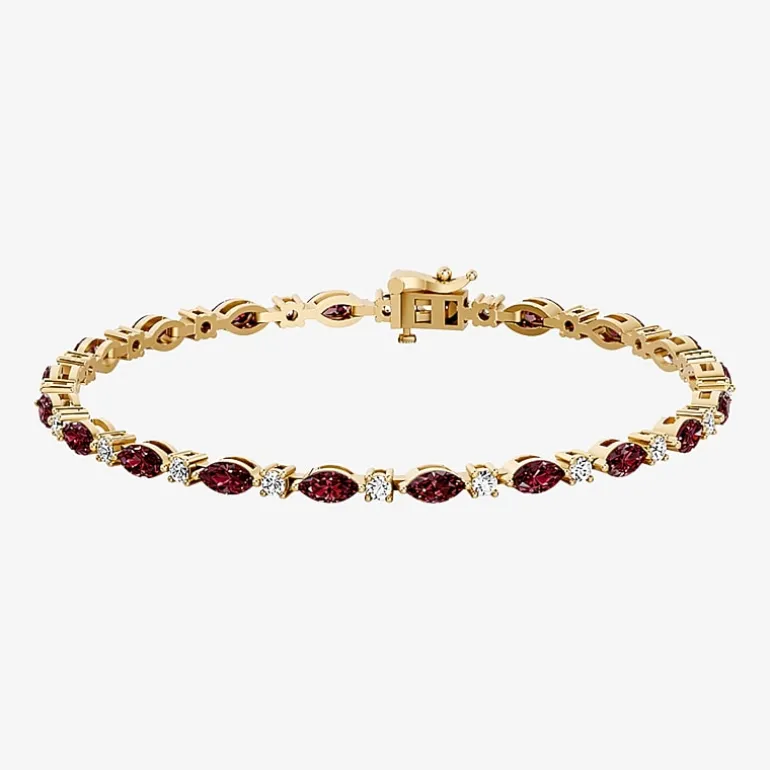 1 CT. T.W. Lab-Grown Diamond and Genuine Gemstone 10K Gold 7.5 Inch Tennis Bracelet