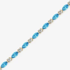 1 CT. T.W. Lab-Grown Diamond and Genuine Gemstone 10K Gold 7.5 Inch Tennis Bracelet