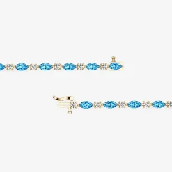 1 CT. T.W. Lab-Grown Diamond and Genuine Gemstone 10K Gold 7.5 Inch Tennis Bracelet