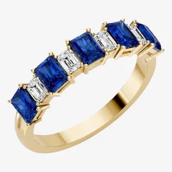 3/8 CT. T.W. Lab-Grown Diamond and Genuine Gemstone 10K Gold Band