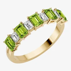 3/8 CT. T.W. Lab-Grown Diamond and Genuine Gemstone 10K Gold Band