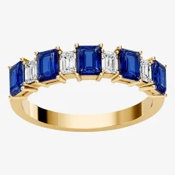 3/8 CT. T.W. Lab-Grown Diamond and Genuine Gemstone 10K Gold Band
