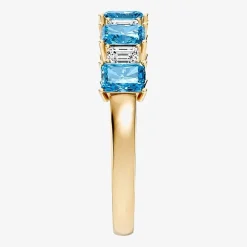 3/8 CT. T.W. Lab-Grown Diamond and Genuine Gemstone 10K Gold Band