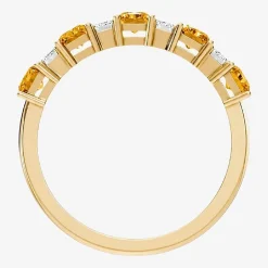 3/8 CT. T.W. Lab-Grown Diamond and Genuine Gemstone 10K Gold Band