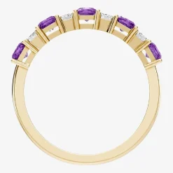 3/8 CT. T.W. Lab-Grown Diamond and Genuine Gemstone 10K Gold Band