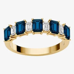 3/8 CT. T.W. Lab-Grown Diamond and Genuine Gemstone 10K Gold Band
