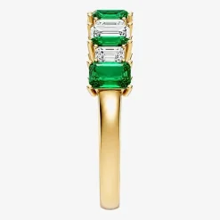 3/8 CT. T.W. Lab-Grown Diamond and Genuine Gemstone 10K Gold Band