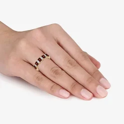 3/8 CT. T.W. Lab-Grown Diamond and Genuine Gemstone 10K Gold Band