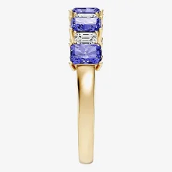 3/8 CT. T.W. Lab-Grown Diamond and Genuine Gemstone 10K Gold Band