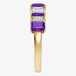 3/8 CT. T.W. Lab-Grown Diamond and Genuine Gemstone 10K Gold Band