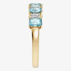 3/8 CT. T.W. Lab-Grown Diamond and Genuine Gemstone 10K Gold Band