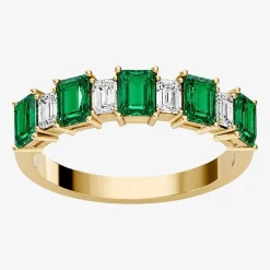 3/8 CT. T.W. Lab-Grown Diamond and Genuine Gemstone 10K Gold Band