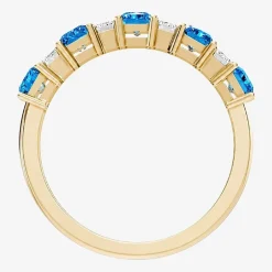 3/8 CT. T.W. Lab-Grown Diamond and Genuine Gemstone 10K Gold Band