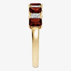 3/8 CT. T.W. Lab-Grown Diamond and Genuine Gemstone 10K Gold Band