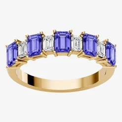 3/8 CT. T.W. Lab-Grown Diamond and Genuine Gemstone 10K Gold Band
