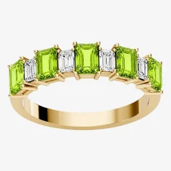 3/8 CT. T.W. Lab-Grown Diamond and Genuine Gemstone 10K Gold Band