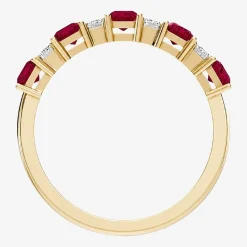 3/8 CT. T.W. Lab-Grown Diamond and Genuine Gemstone 10K Gold Band