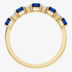 3/8 CT. T.W. Lab-Grown Diamond and Genuine Gemstone 10K Gold Band