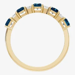 3/8 CT. T.W. Lab-Grown Diamond and Genuine Gemstone 10K Gold Band
