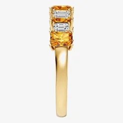 3/8 CT. T.W. Lab-Grown Diamond and Genuine Gemstone 10K Gold Band
