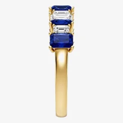 3/8 CT. T.W. Lab-Grown Diamond and Genuine Gemstone 10K Gold Band