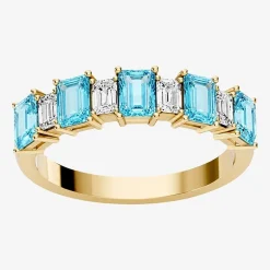 3/8 CT. T.W. Lab-Grown Diamond and Genuine Gemstone 10K Gold Band