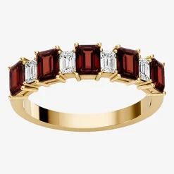 3/8 CT. T.W. Lab-Grown Diamond and Genuine Gemstone 10K Gold Band