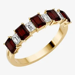 3/8 CT. T.W. Lab-Grown Diamond and Genuine Gemstone 10K Gold Band