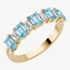 3/8 CT. T.W. Lab-Grown Diamond and Genuine Gemstone 10K Gold Band