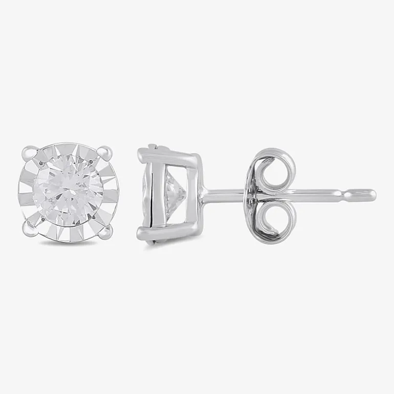 1 CT. T.W. Lab-Grown Diamond Sterling Silver Round Earring Set