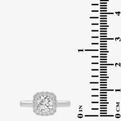 1 CT. T.W. Lab-Grown (G-H / SI1-SI2) Diamond Cushion Halo Engagement Ring in 10K Gold