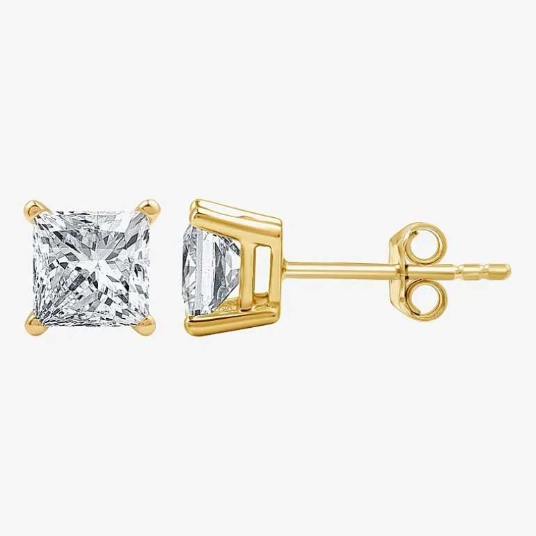 1 1/4 CT. T.W. Lab-Grown (G / Si1-Si2) Diamond Princess-cut Stud Earrings in 10K or 14K Gold