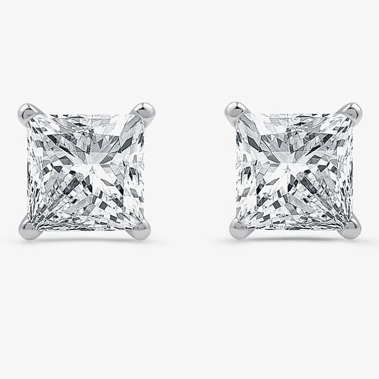 1 1/4 CT. T.W. Lab-Grown (G / Si1-Si2) Diamond Princess-cut Stud Earrings in 10K or 14K Gold