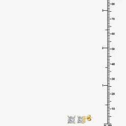 1 1/4 CT. T.W. Lab-Grown (G / Si1-Si2) Diamond Princess-cut Stud Earrings in 10K or 14K Gold