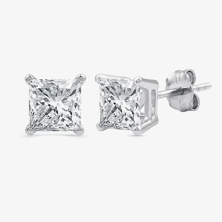 1 1/4 CT. T.W. Lab-Grown (G / Si1-Si2) Diamond Princess-cut Stud Earrings in 10K or 14K Gold