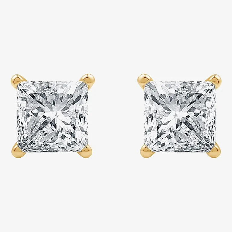 1 1/4 CT. T.W. Lab-Grown (G / Si1-Si2) Diamond Princess-cut Stud Earrings in 10K or 14K Gold