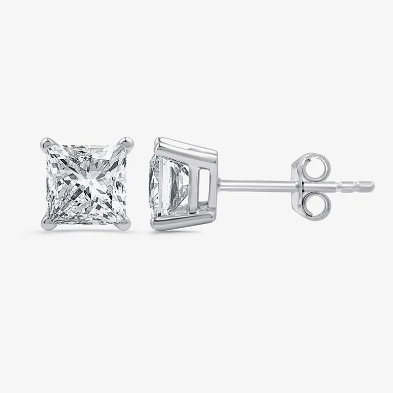 1 1/4 CT. T.W. Lab-Grown (G / Si1-Si2) Diamond Princess-cut Stud Earrings in 10K or 14K Gold