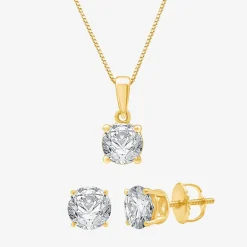 3 CT. T.W. Lab Grown White Diamond 14K Gold Round Jewelry Set
