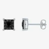 1/2 CT. T.W. Natural Black Diamond Sterling Silver 8.5mm Stud Earrings