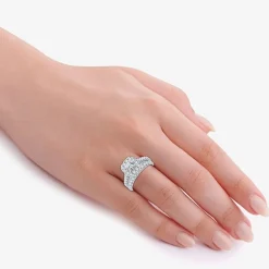 1 CT.T.W. Natural Diamond Cushion Halo Bridal Set in 10K or 14K Gold