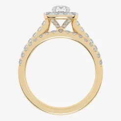 1 CT.T.W. Natural Diamond Cushion Halo Bridal Set in 10K or 14K Gold