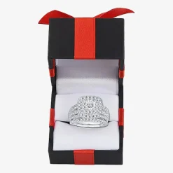 2 CT.T.W. Natural Diamond Cushion Shape Side Stone Halo Bridal Set in 10K or 14K White Gold