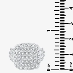 3 CT.T.W. Natural Diamond Cushion Shape Side Stone Halo Engagement Ring in 10K or 14K White Gold