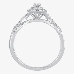 1/2 CT.T.W. Natural Diamond Halo Bridal Set 10K or 14K White Gold