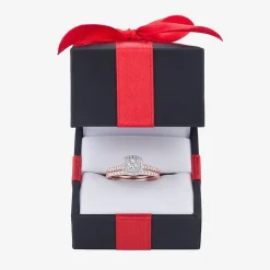 1/2 CT.T.W. Natural Diamond Halo Bridal Set 10K or 14K White Gold